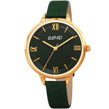 August Steiner Quartz Green Dial Green Leather Ladies Watch AS8263GN - The Watches Men & Co