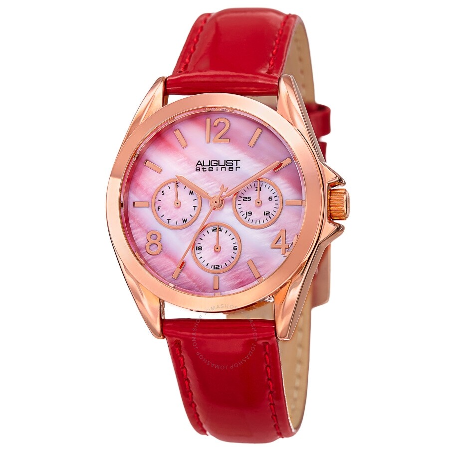 August Steiner Quartz Red Dial Ladies Watch AS8191RD - The Watches Men & Co