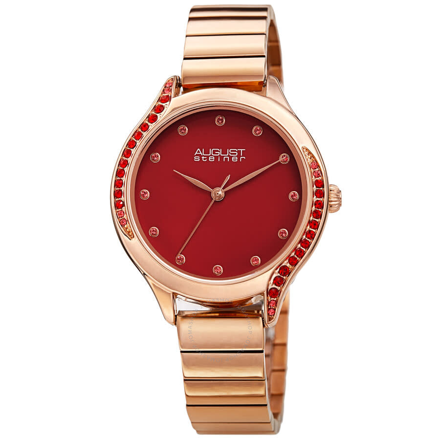 August Steiner Quartz Red Dial Ladies Watch AS8279RD - The Watches Men & Co