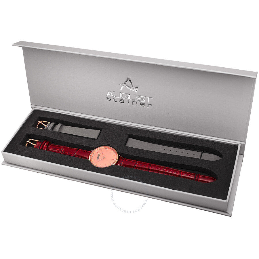 August Steiner Quartz Rose Gold Dial Ladies Watch AS8206RG-BX - The Watches Men & Co