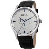 August Steiner Quartz Silver Dial Black Leather Men's Watch AS8243SSBK - The Watches Men & Co