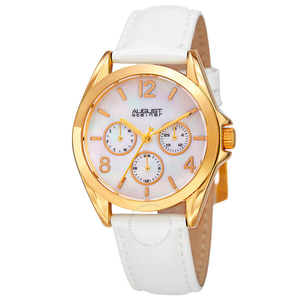 August Steiner Quartz Silver Dial Ladies Watch AS8191YGW - The Watches Men & Co