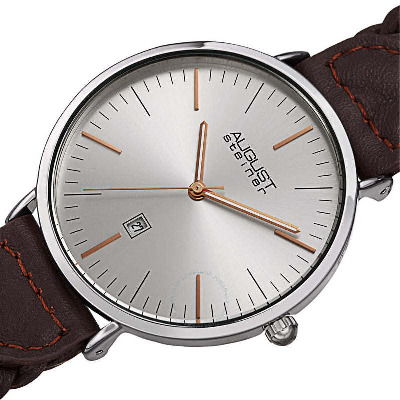 August Steiner Quartz Silver Dial Men's Watch AS8293BR - The Watches Men & Co #2