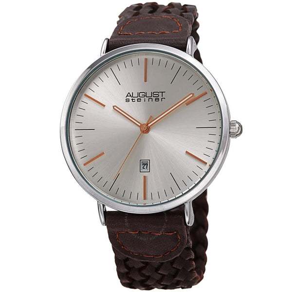 August Steiner Quartz Silver Dial Men's Watch AS8293BR - The Watches Men & Co