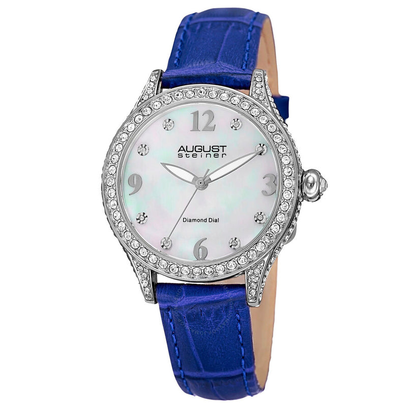 August Steiner Quartz White Dial Ladies AS8188BU - The Watches Men & Co