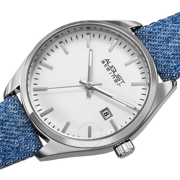 August Steiner Quartz White Dial Ladies Watch AS8266SS - The Watches Men & Co #2