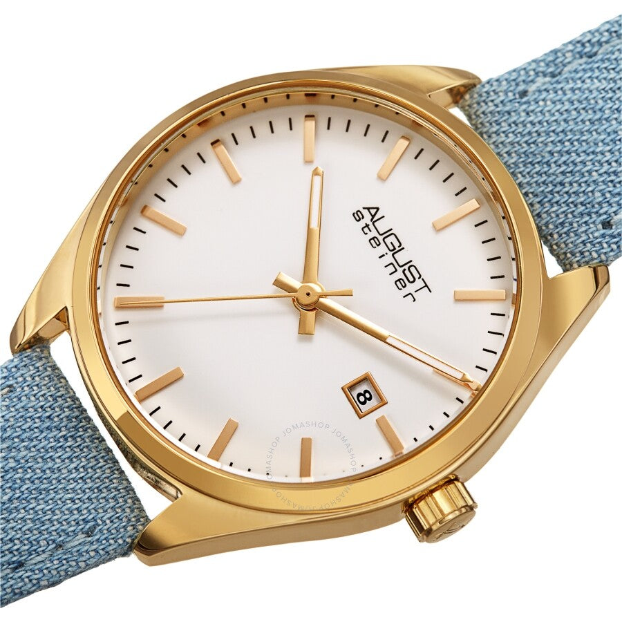 August Steiner Quartz White Dial Ladies Watch AS8266YG - The Watches Men & Co #2