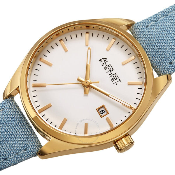 August Steiner Quartz White Dial Ladies Watch AS8266YG - The Watches Men & Co #2
