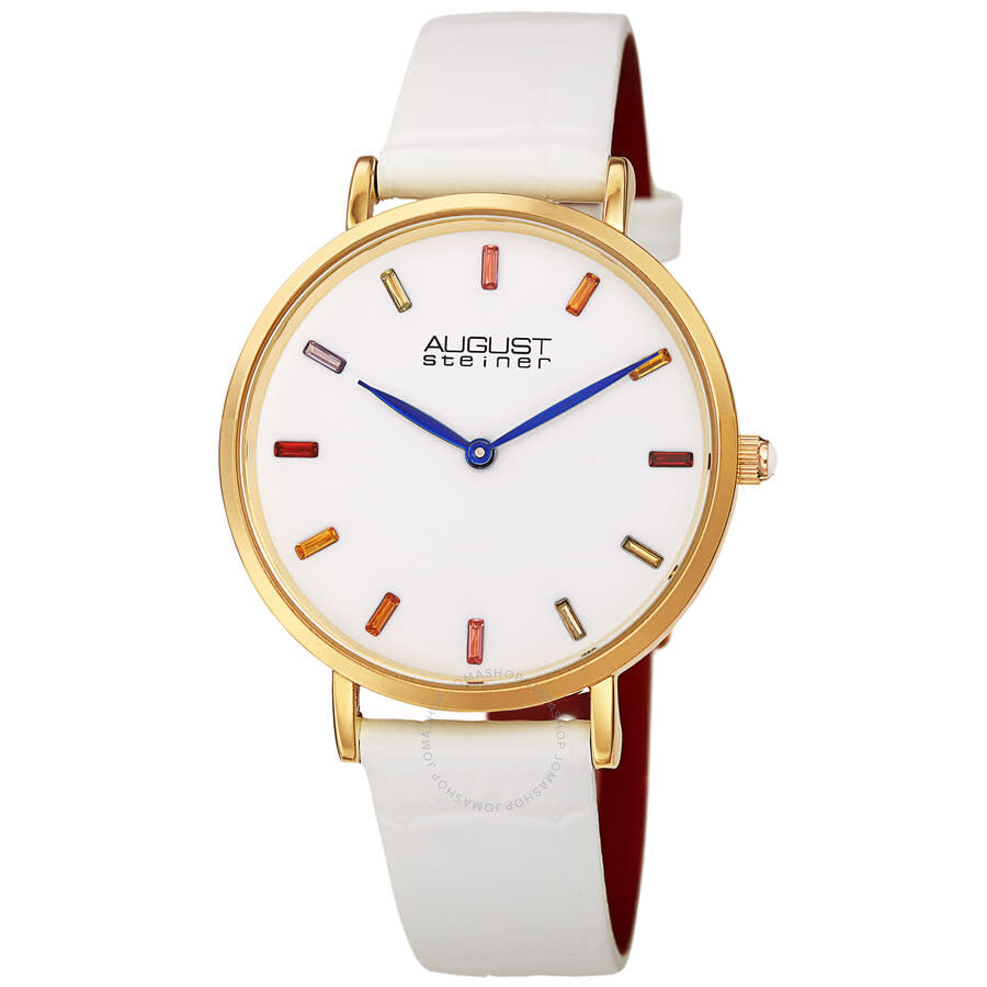August Steiner Quartz White Dial Ladies Watch AS8287WT - The Watches Men & Co