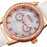 August Steiner Quartz White Dial White Leather Ladies Watch AS8234WT - The Watches Men & Co #2