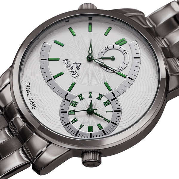 August Steiner Quartz White Dial Stainless Steel Men's Watch AS8210GN - The Watches Men & Co #2