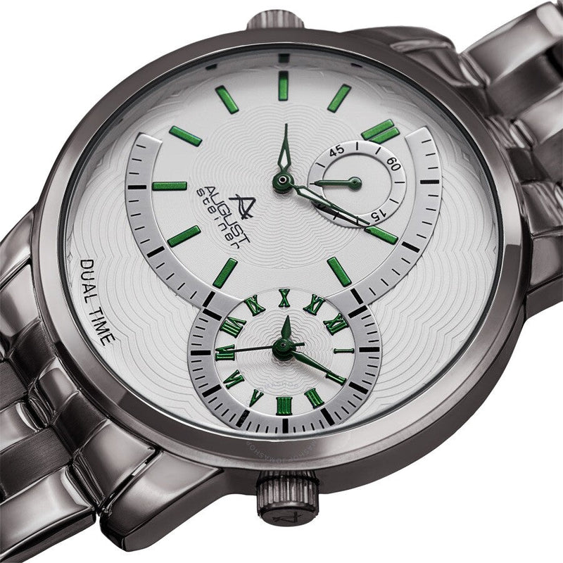 August Steiner Quartz White Dial Stainless Steel Men's Watch AS8210GN - The Watches Men & Co #2