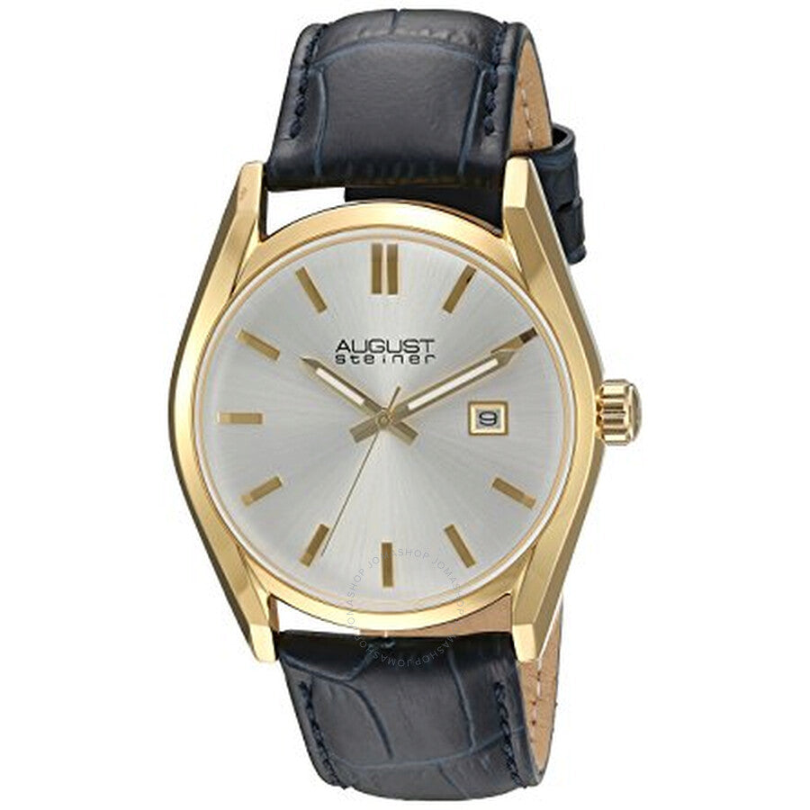 August Steiner Silver Dial Blue Leather Ladies Watch AS8221BU - The Watches Men & Co