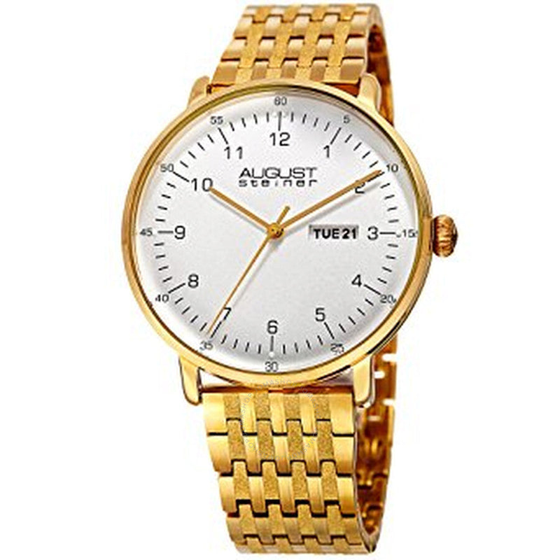August Steiner Silver Dial Gold-tone Men's Watch AS8215YG - The Watches Men & Co