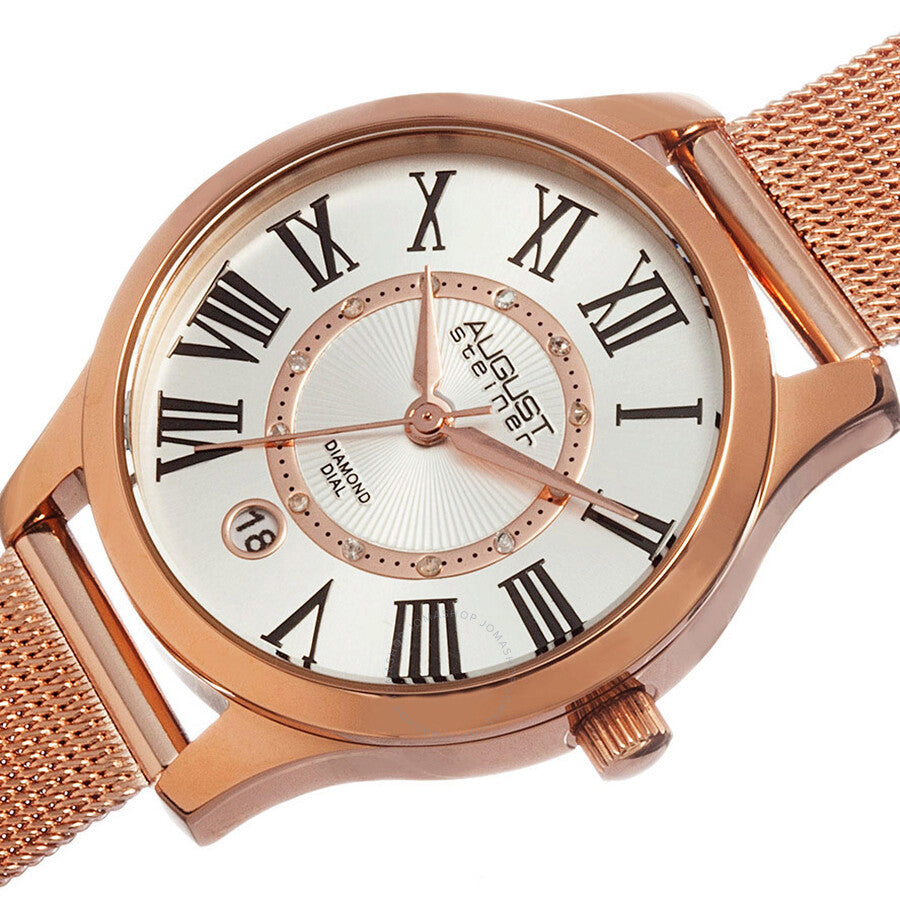 August Steiner Silver Dial Ladies Watch AS8094RG - The Watches Men & Co #2