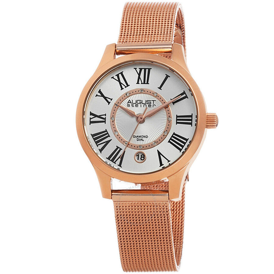 August Steiner Silver Dial Ladies Watch AS8094RG - The Watches Men & Co