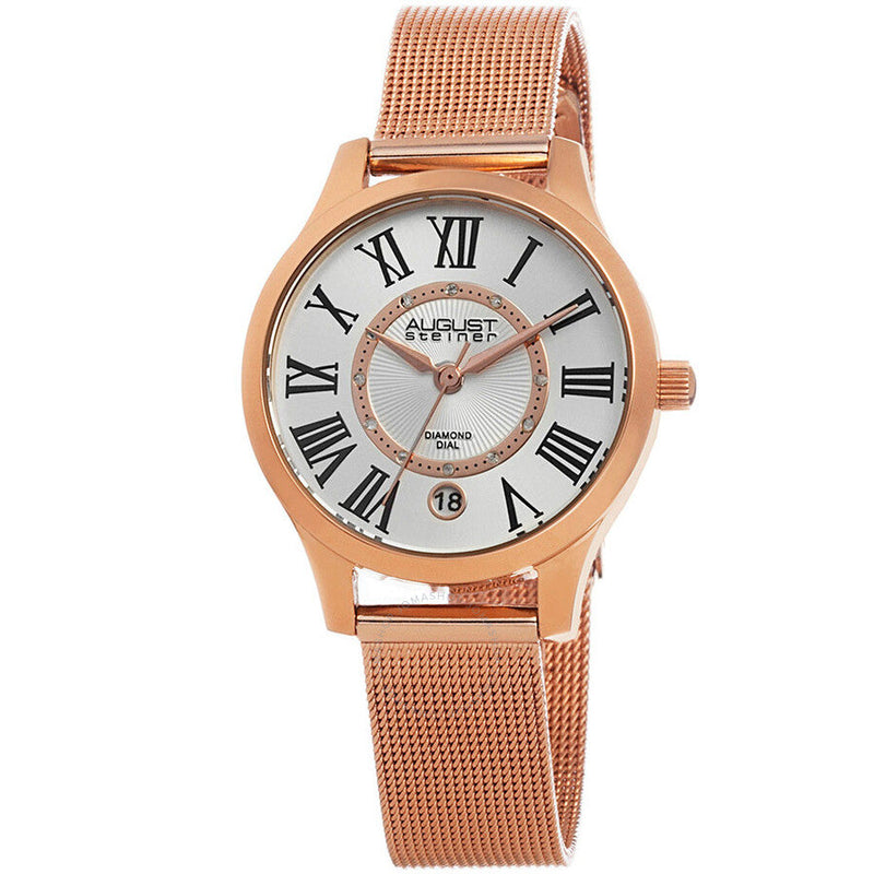 August Steiner Silver Dial Ladies Watch AS8094RG - The Watches Men & Co