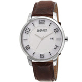 August Steiner White Dial Brown Leather Men's Watch AS8108BR - The Watches Men & Co