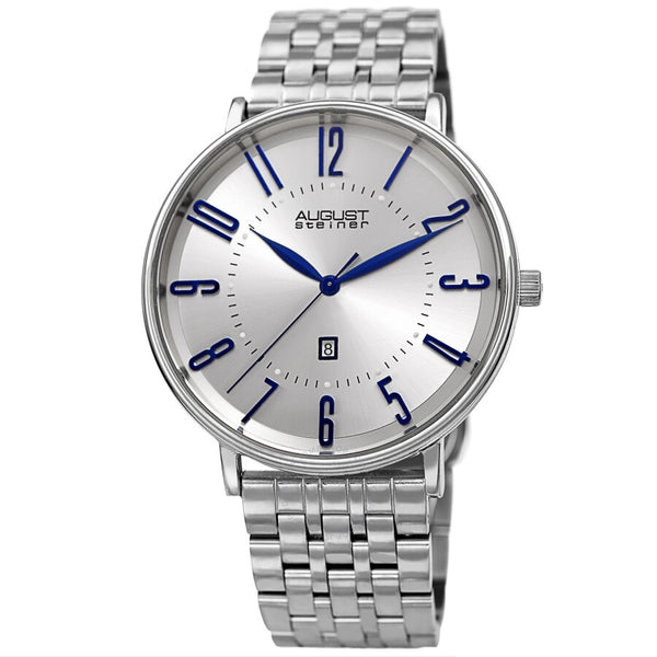 August Steiner Quartz White Dial Men's Watch AS8257SS - The Watches Men & Co