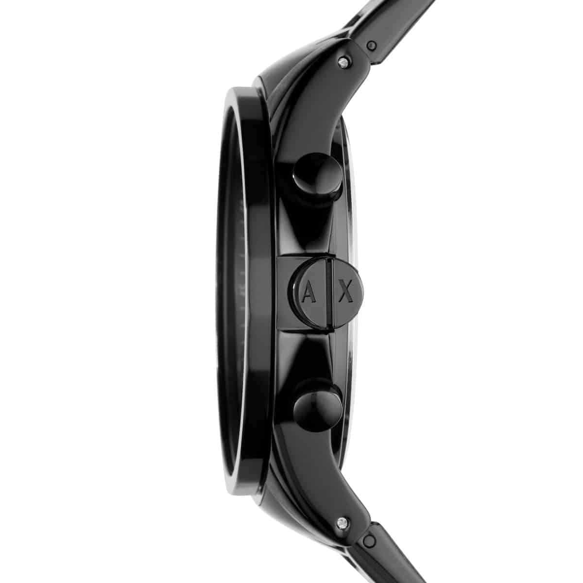 Side profile of AX2093 watch showing case depth and metal strap construction