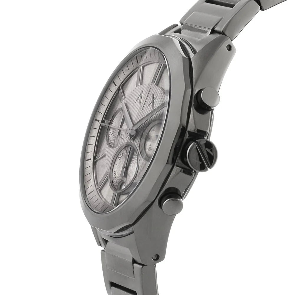 Armani Exchange Drexler AX2603 grey chronograph watch side profile view