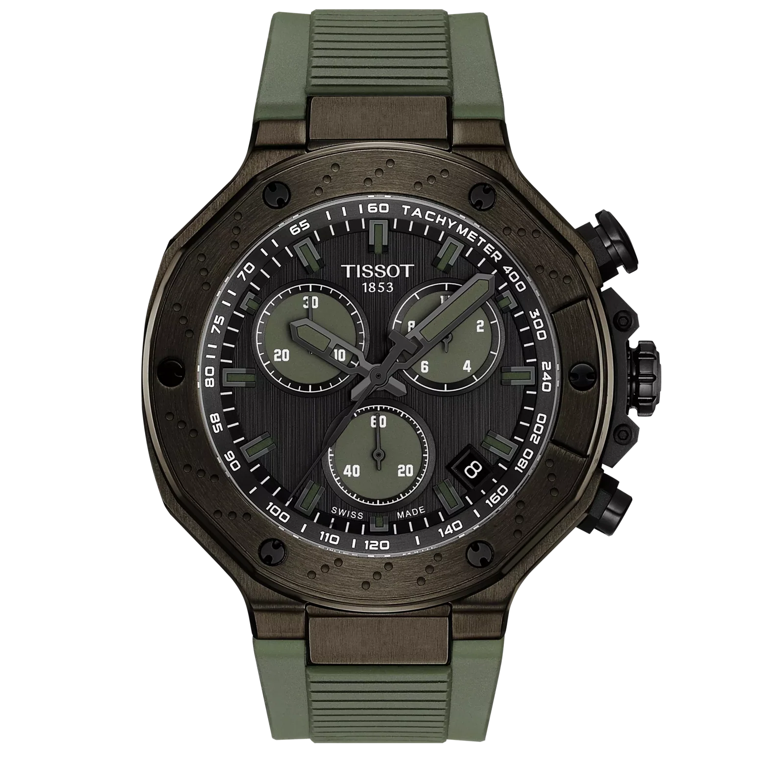 TISSOT T-Race Quartz Chronograph 45MM Green Silicone Men's Watch - T141.417.37.061.02