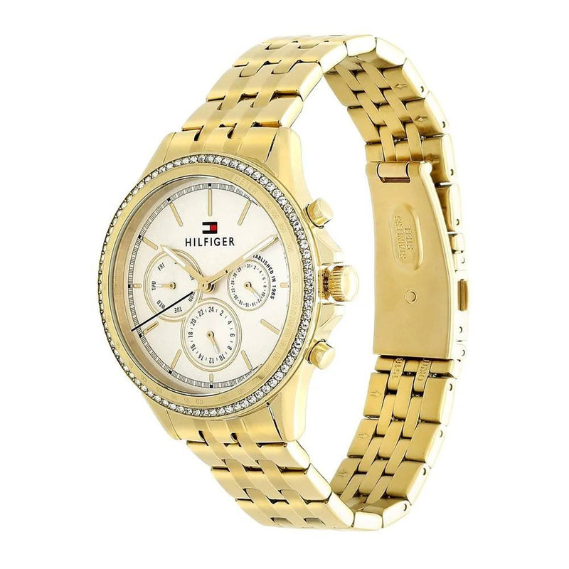 Tommy Hilfiger Mia Crystal Paved Gold Ladies Watch 1781573