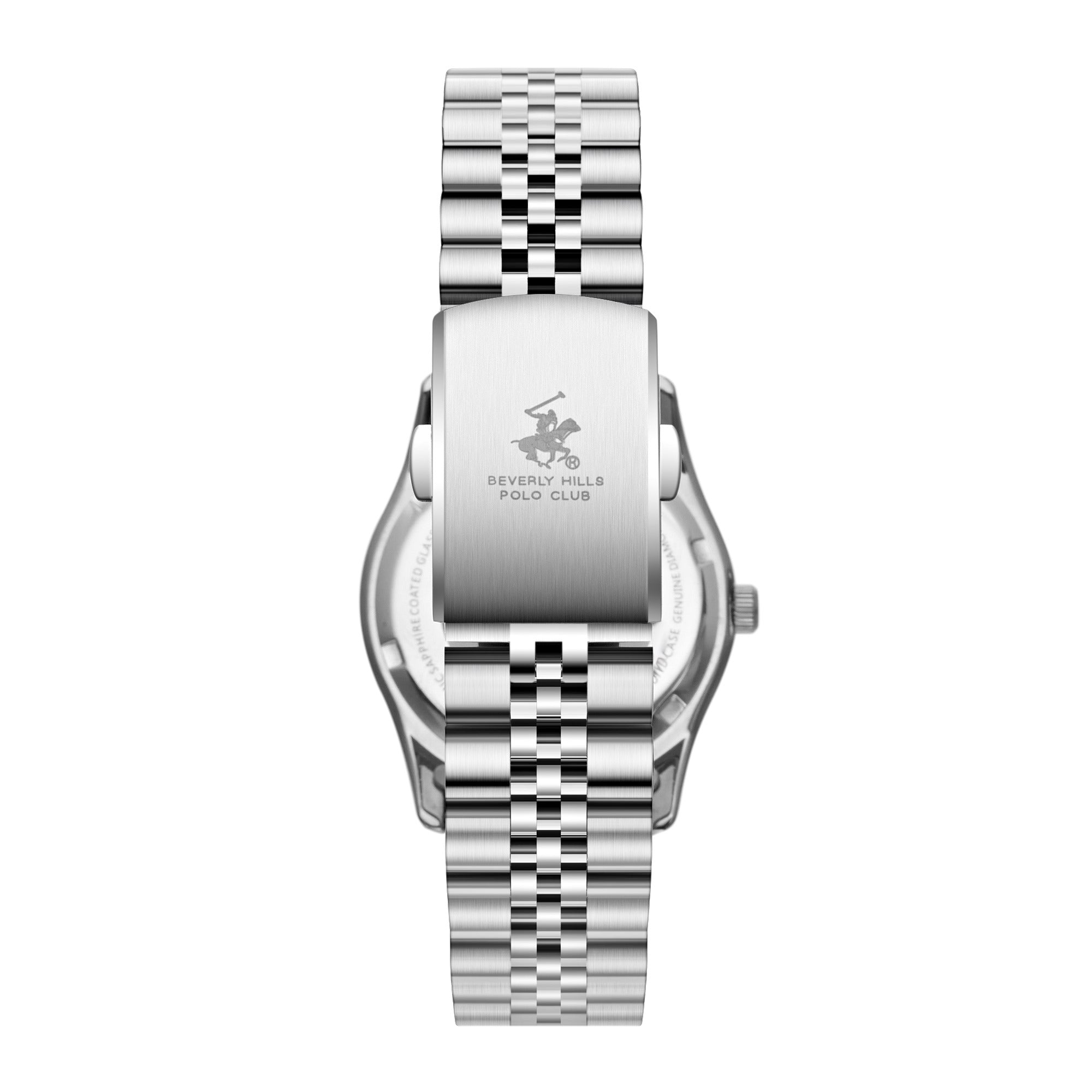 Beverly Hills Polo Club BP3808C.390 watch caseback engraved with brand and polo logo