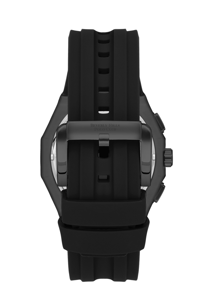 BEVERLY HILLS POLO CLUB Men’s Black Chronograph Silicone Watch – BP3557X.651 - Watch