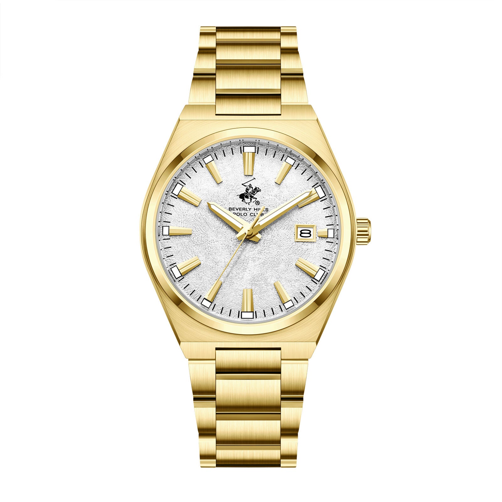 Beverly Hills Polo Club BP3851X.120 gold watch with mother-of-pearl dial and date window