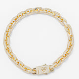 Big Daddy 10MM Anchor Mariner Bullet Diamond & Gold Link Bracelet - Bracelet