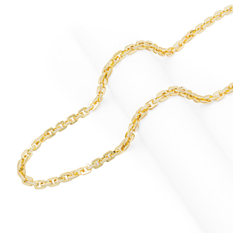 Big Daddy 10MM Anchor Mariner Bullet Diamond & Gold Link Chain - Chain