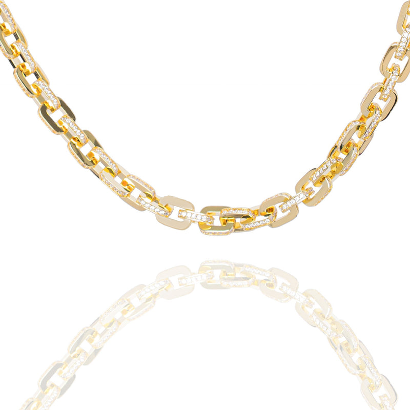 Big Daddy 10MM Anchor Mariner Bullet Diamond & Gold Link Chain - Chain