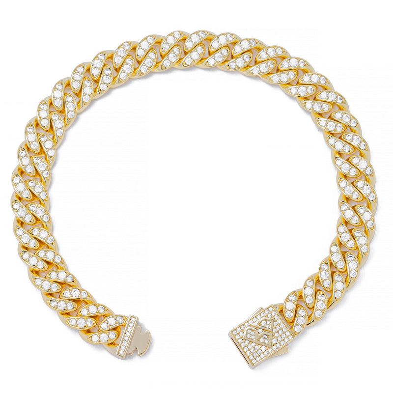 Big Daddy 10MM Iced Out Cuban Link Gold Bracelet - Bracelet