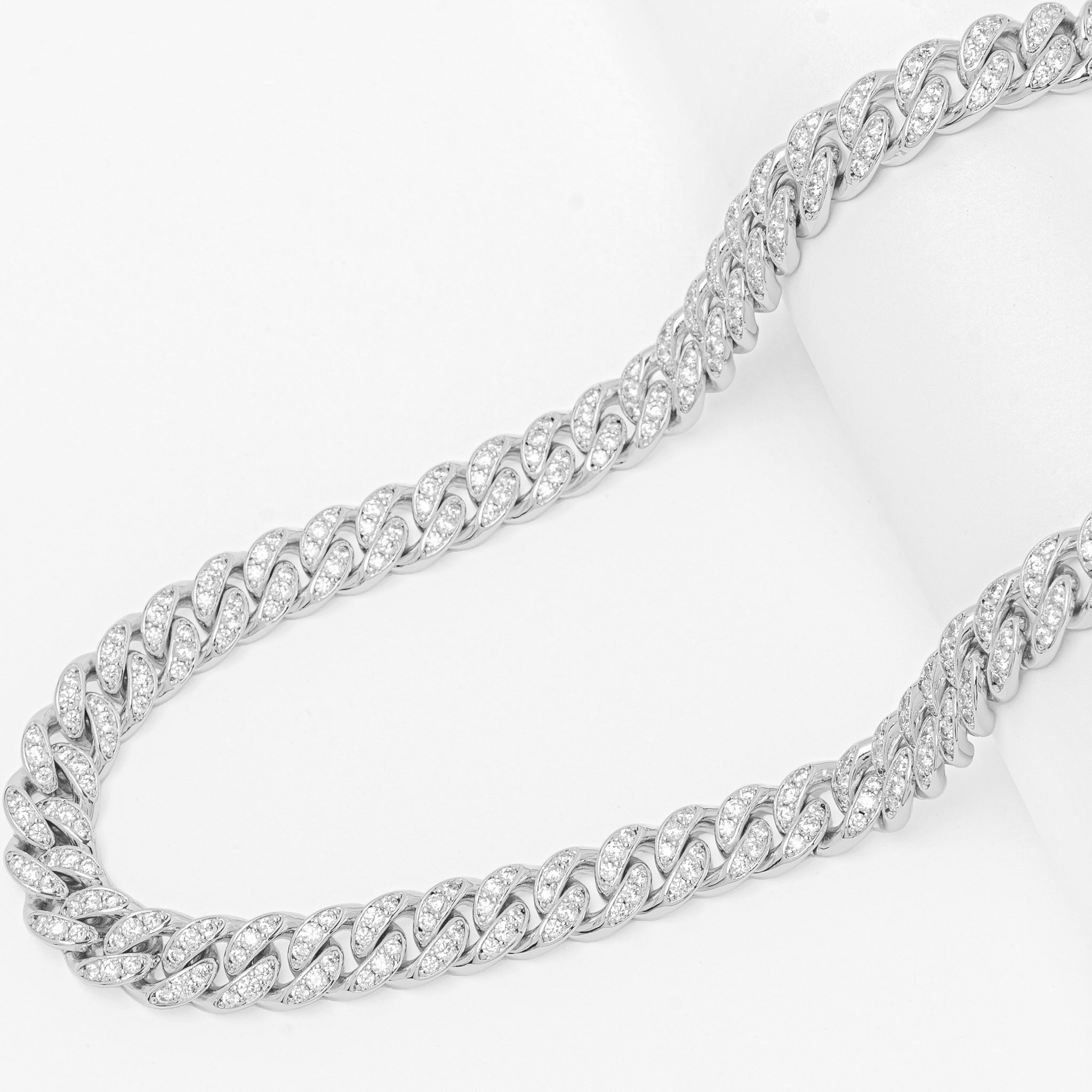 Big Daddy 10MM Iced Out Cuban Link Silver Chain - Chain