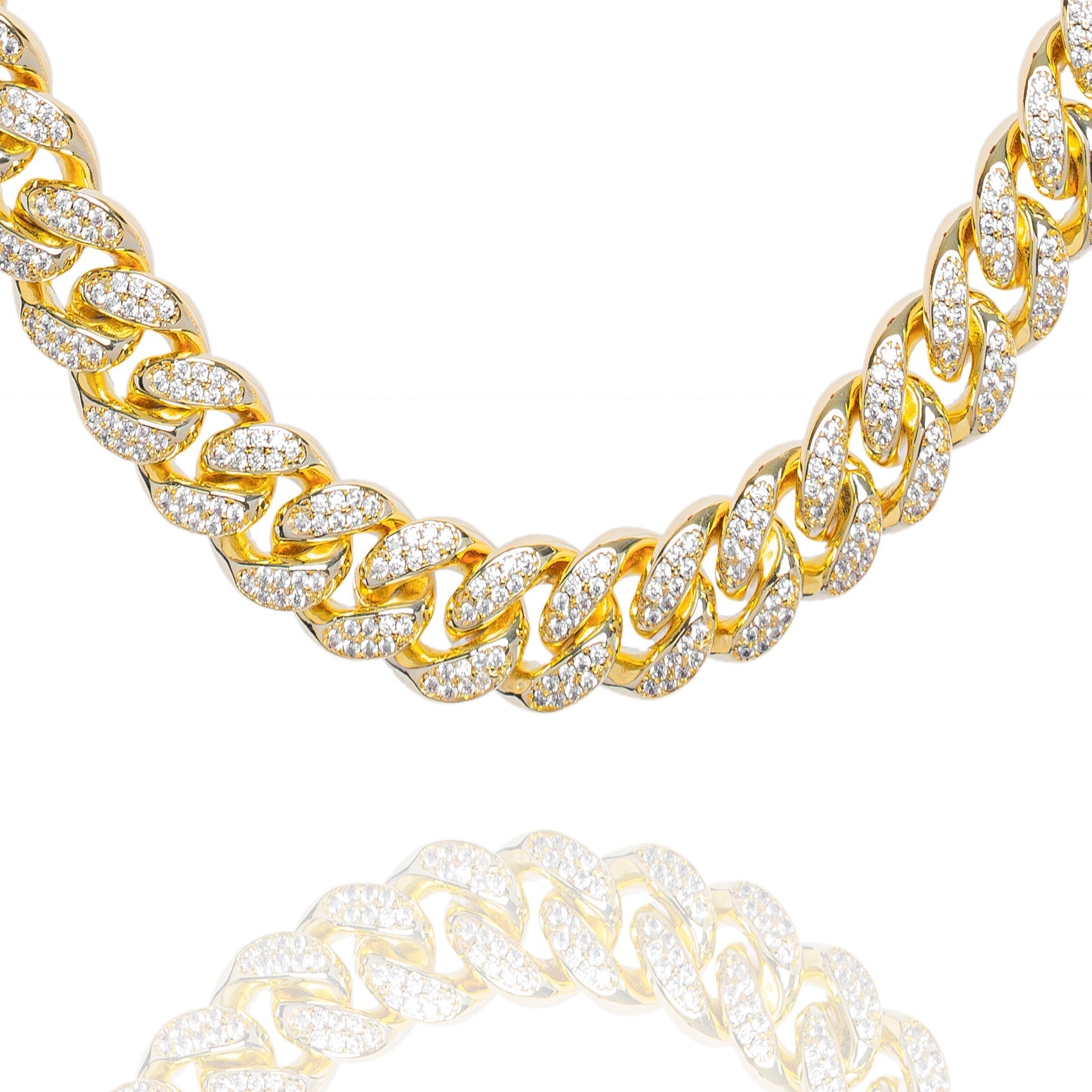 Big Daddy 10MM Iced Out Miami Cuban Link Gold Chain - Chain