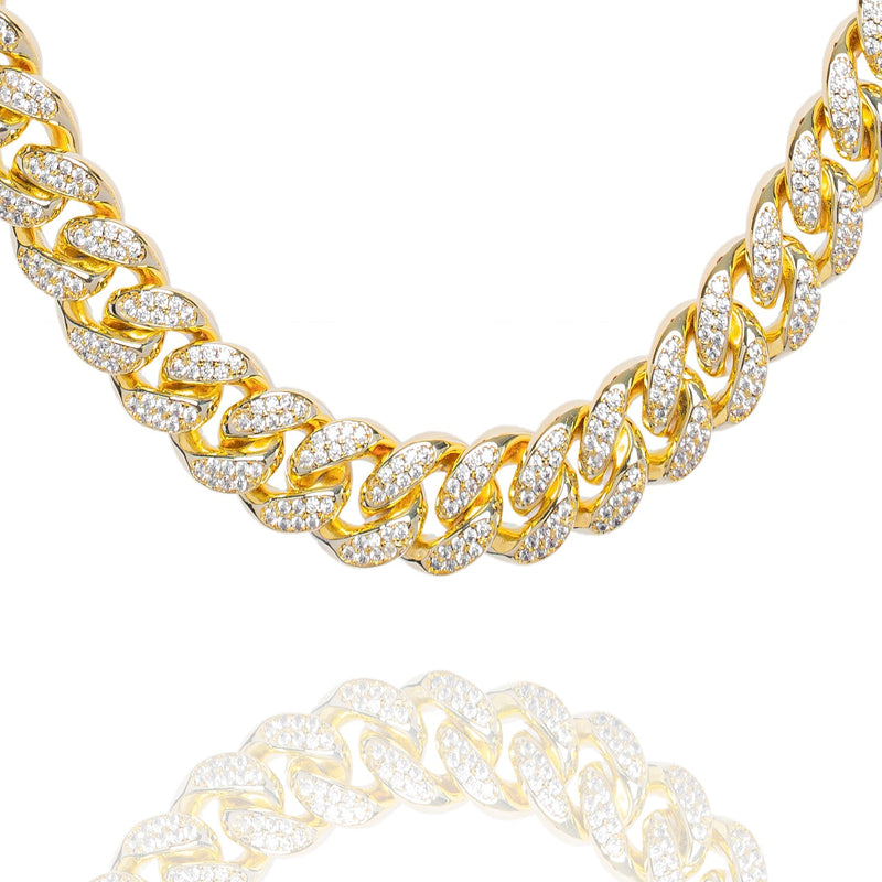 Big Daddy 10MM Iced Out Miami Cuban Link Gold Chain - Chain