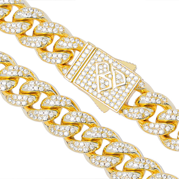 Big Daddy 10MM Iced Out Miami Cuban Link Gold Chain - Chain