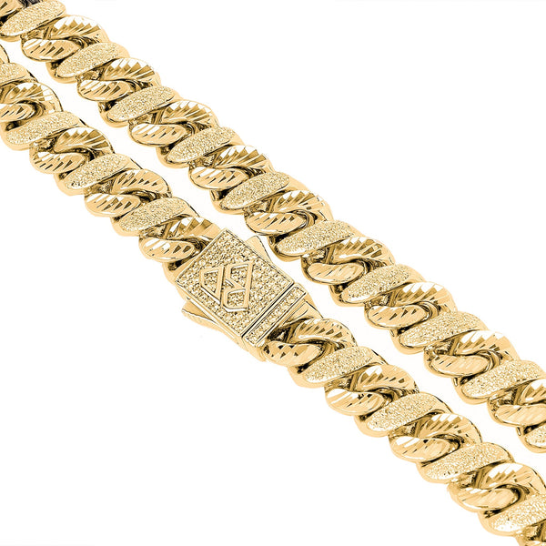 Big Daddy 10MM Sandblast Diamond & Gold Chain - Chain