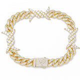 Big Daddy 10MM Spiked Horns Iced Out Gold Bracelet - Bracelet