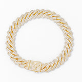 Big Daddy 10MM Straight Edge Cuban Diamond Gold Bracelet - Bracelet
