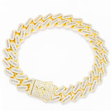 Big Daddy 12MM Baguette Iced Out Rhombus Cuban Gold Bracelet - Bracelet