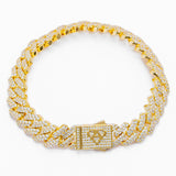 Big Daddy 12MM Full Iced Out Cuban Gold Bracelet - Bracelet