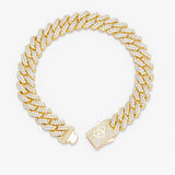 Big Daddy 12MM Full Iced Out Cuban Gold Bracelet - Bracelet