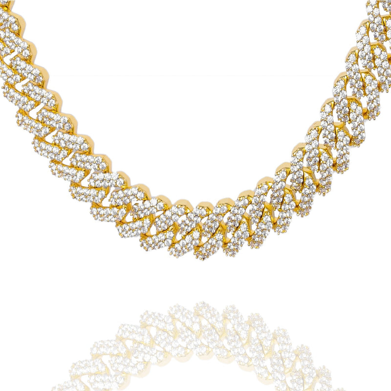 Big Daddy 12MM Full Iced Out Cuban Gold Chain - Chain