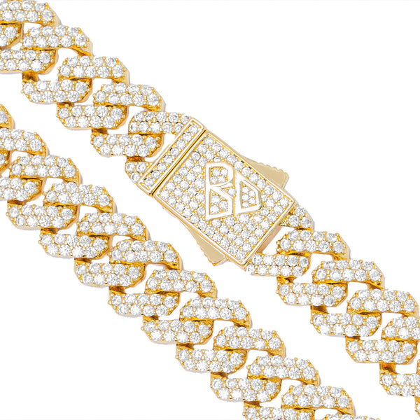 Big Daddy 12MM Full Iced Out Cuban Gold Chain - Chain