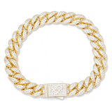 Big Daddy 12MM Gold Diamond Cuban Link Bracelet - Bracelet
