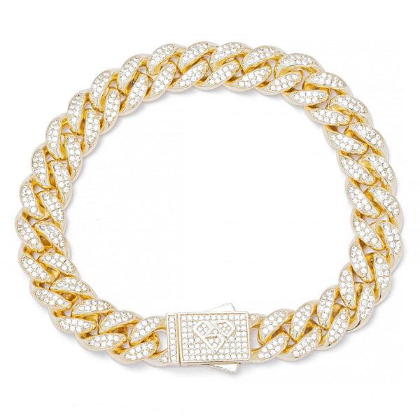 Big Daddy 12MM Gold Diamond Cuban Link Bracelet - Bracelet