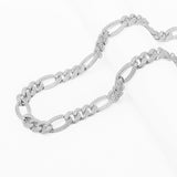 Big Daddy 12MM Hip Hop Iced Figaro Silver Chain - Chain