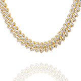 Big Daddy 12MM Straight Edge Cuban Diamond Gold Chain - Chain